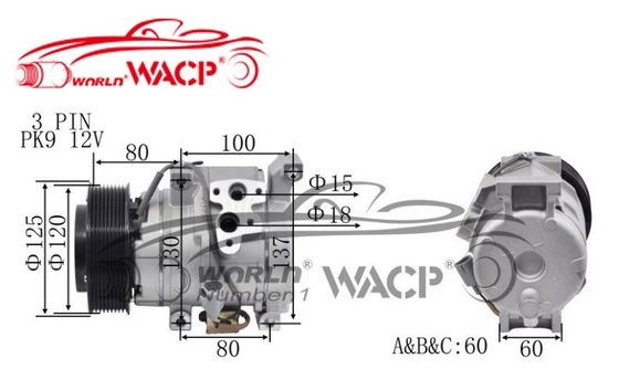10S15C คอมเพรสเซอร์เครื่องปรับอากาศอัตโนมัติสำหรับ Toyota LandCruiser 883206A250/4471908870