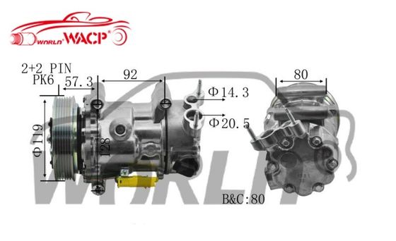 6453QJ เครื่องทําความเย็นอากาศรถยนต์ อะไหล่ เครื่องบดสําหรับ Peugeot207 สําหรับ Citroen Berlingo WXPG009
